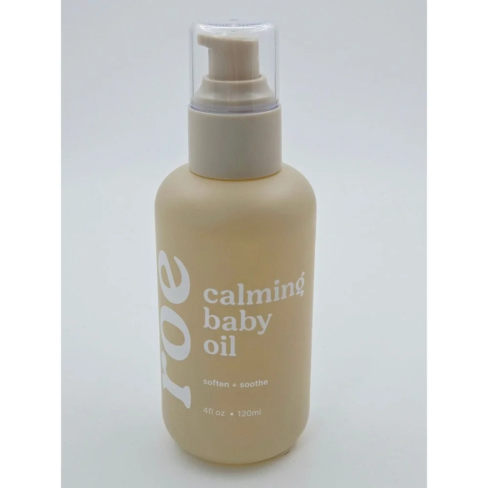 Roe Calming Baby Oil Soften + Soothe Fragrance Free Vegan 4fl oz 120ml Pump
